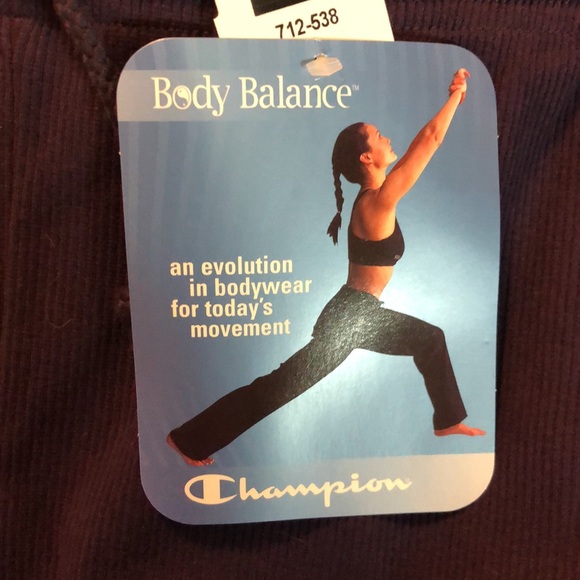 Vtg CHAMPION Size Large Body Balance Dance Pull-On Ribbed Eggplant USA Made NEW - Picture 14 of 15